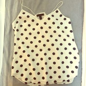 100% silk j. Crew too. Navy and white super cute!